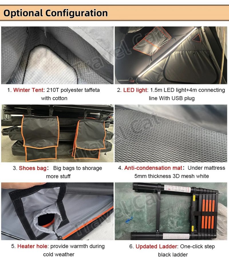 High Quality Car Rooftop Tent Outdoor Camping Hard Pop up Car Roof Tent